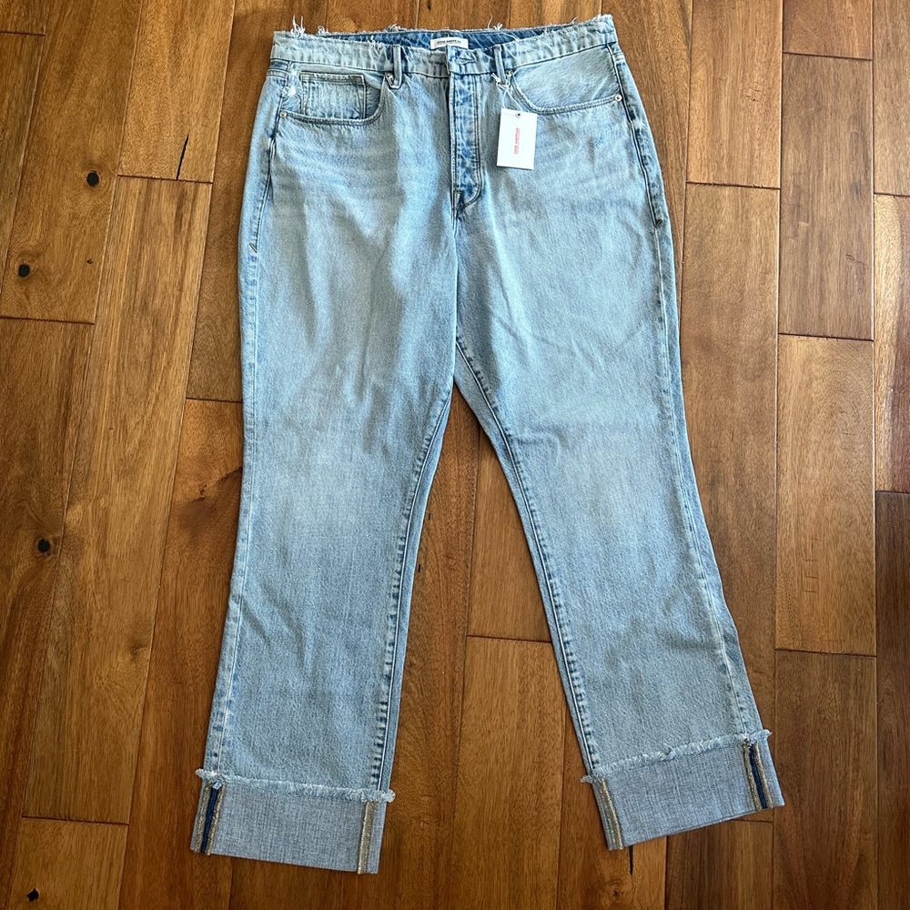 Good American Light Wash Boyfriend Jeans